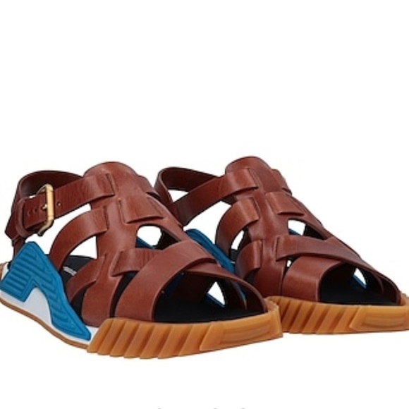 colour-block design, these Ns1 leather sandals from Dolce & Gabbana - Picture 1 of 10